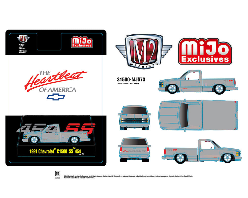 (Preorder) M2 Machines 1:64 1991 Chevrolet C1500 Ss 454 Pickup Truck Limited Edition – Silver