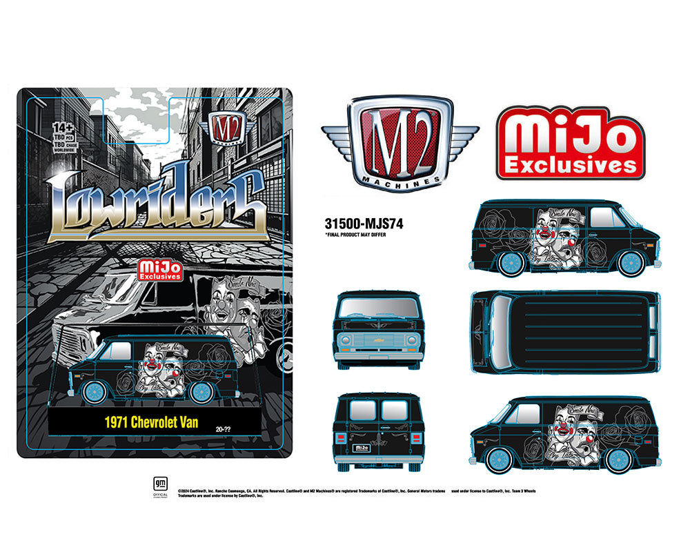 (Preorder) M2 Machines 1:64 1971 Chevrolet Van Lowriders Limited Edition – Black