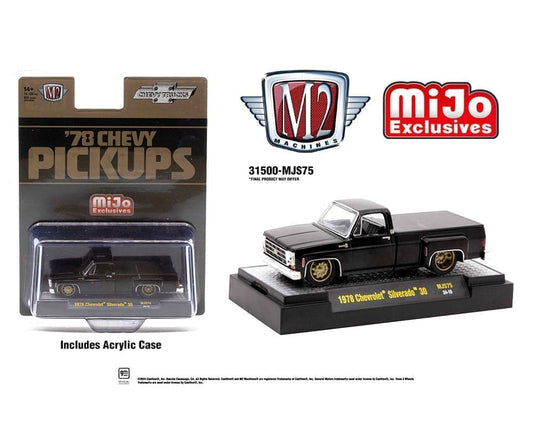 M2 Machines 1:64 1978 Chevrolet Silverado 30 Truck Limited Edition – Semi Gloss Black – Mijo Exclusives