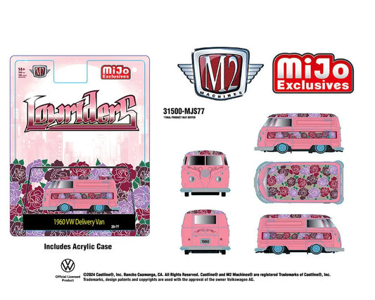 (Preorder) M2 Machines 1:64 1960 Volkswagen Delivery Shor Van Lowriders Limited Edition – Metallic Pink