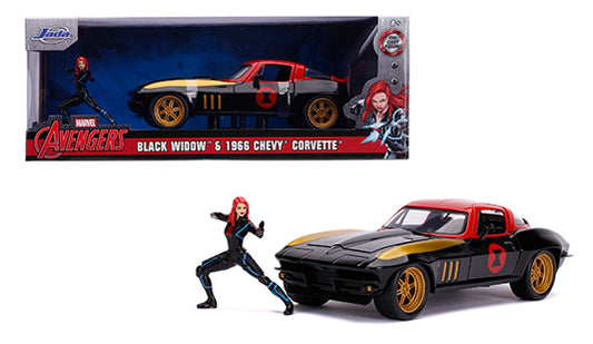 Jada 1:24 Black Widow & 1966 Chevrolet Corvette – Marvel Avengers