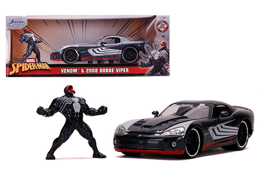 Jada 1:24 Venom & 2008 Dodge Viper -Marvel Spider-Man – Hollywood Rides