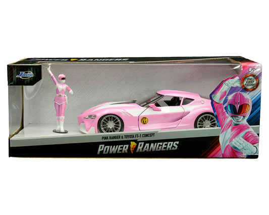 Jada 1:24 Toyota FT1-Concept w/ Pink Ranger with Pink Ranger Figure- Power Rangers – Hollywood Rides