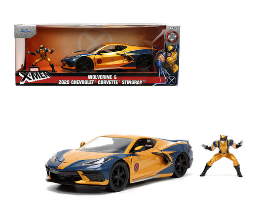 Jada 1:24 Wolverine & 2020 Chevrolet Corvette Stingray – Marvel X-Men – Hollywood Rides