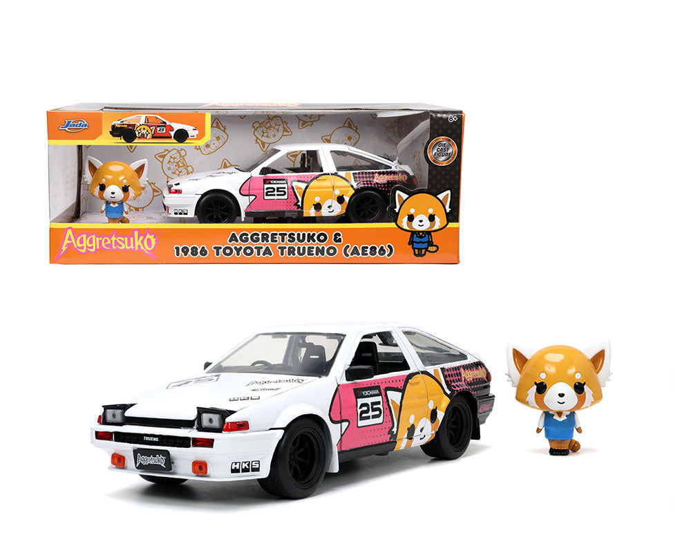 Jada 1:24 1986 Toyota Trueno and Aggrestuko Figure – Aggretsuko – Anime Hollywood Rides