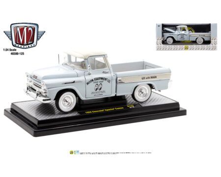 (Preorder) M2 Machines 1:24 1958 Chevrolet Apache Cameo – Light Blue with Mooneyes livery