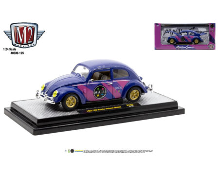 (Preorder) M2 Machines 1:24 1952 Volkswagen Beetle in Heavy Metallic Blue with Maui & Sons graphics