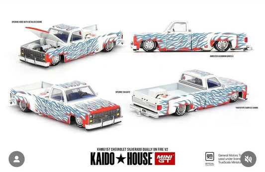 (Preorder) Kaido House Chevy Silverado White Flames