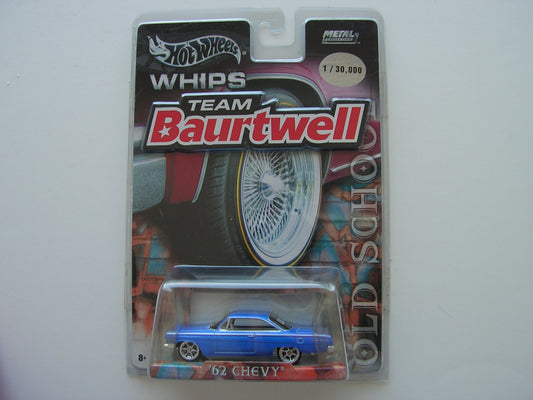 Hot Wheels Whips Team Baurtwell '62 Chevy 1/30000 Blue Metal Collection