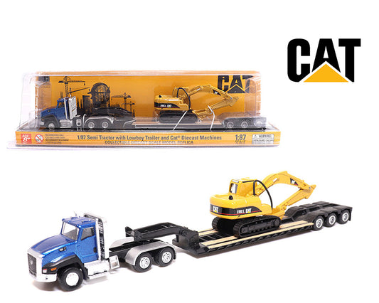 CAT 1:87 Cat CT660 Day Cab Tractor with Lowboy Trailer and Cat 315C L Hydraulic Excavator