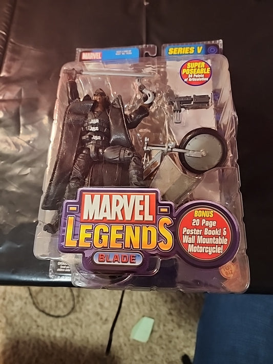 Marvel Legends Series V 5 Blade ToyBiz Wesley Snipes Motocicleta NUEVA Sellada 2003