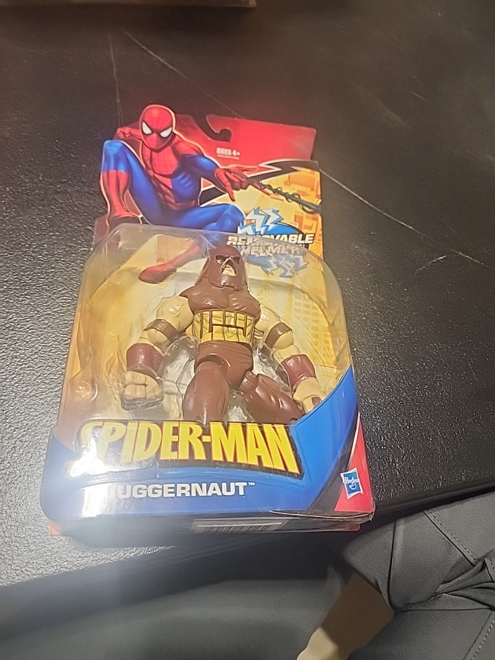 SPIDER-MAN JUGGERNAUT WITH REMOVABLE HELMET FIGURE SUPERHERO HASBRO RARE