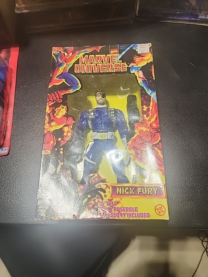 1997 Toybiz Marvel Universe NICK FURY Figura de acción de lujo de 10 pulgadas Nuevo en caja