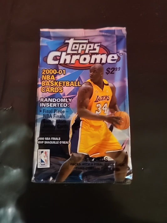 2000-01 Topps Chrome NBA Basketball PACK from sealed box POSS SHAQ KOBE Cards