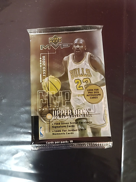 1999-2000 UPPER DECK MVP BASKETBALL CARD PACK-MICHAEL JORDAN-AUTOS ROOKIE INSERT NBA Cards