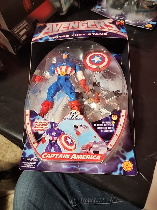 Capitán América Los Vengadores Figura de acción Toy Biz 1999 NUEVO Sellado
