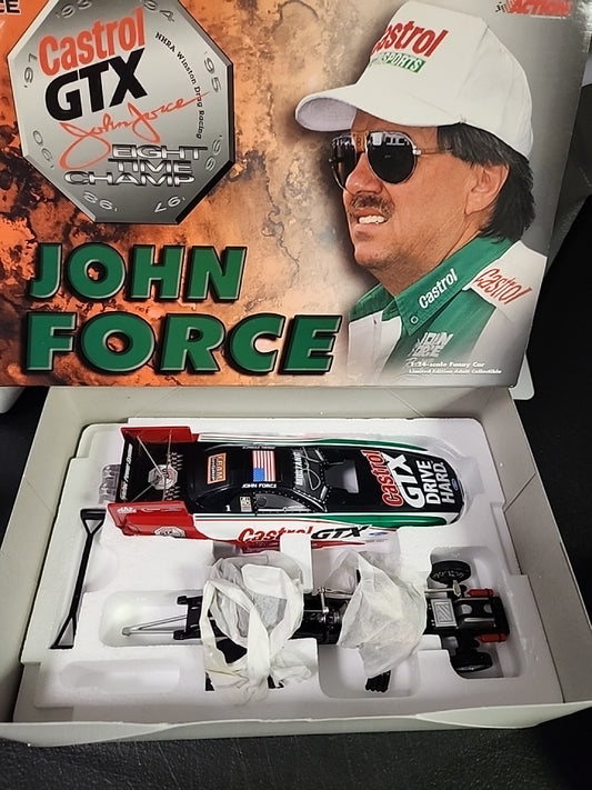 1999 John Force 8 Time Champ Mustang 1:24 NHRA Funny Car Action MIB Autographed