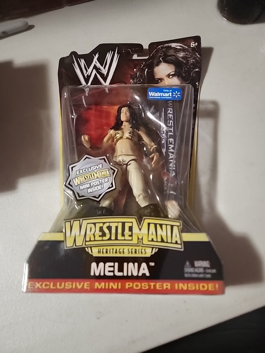 2010 WWE Wrestlemania Heritage Series Melina with mini poster