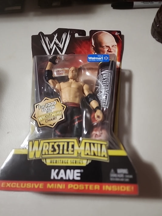 RARE WWE Kane Wrestlemania XX Heritage Series Walmart Exclusive 2010 Figure with mini poster