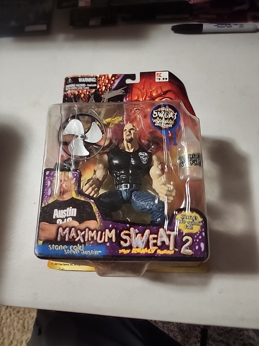 WWF WWE Jakks Stone Cold Steve Austin Maximum Sweat Series 2 Figure Mattel Elite
