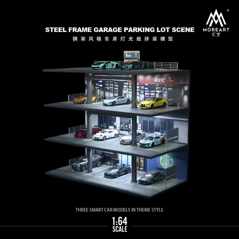 (Preorder) MoreArt 1/64 STEEL FRAME GARAGE PARKING LOT SCENE