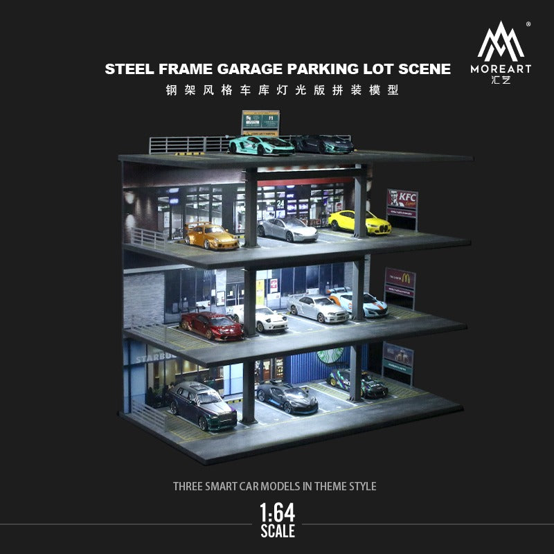 (Preorder) MoreArt 1/64 STEEL FRAME GARAGE PARKING LOT SCENE