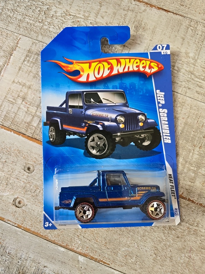 2009 Hot Wheels HW Heat Fleet 7/10 #123 Jeep Scrambler Pickup Truck Blue w/OR5SP Mainline