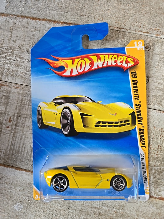 Hot Wheels 2009 New Models '09 Corvette Stingray Concept - Yellow Mainline