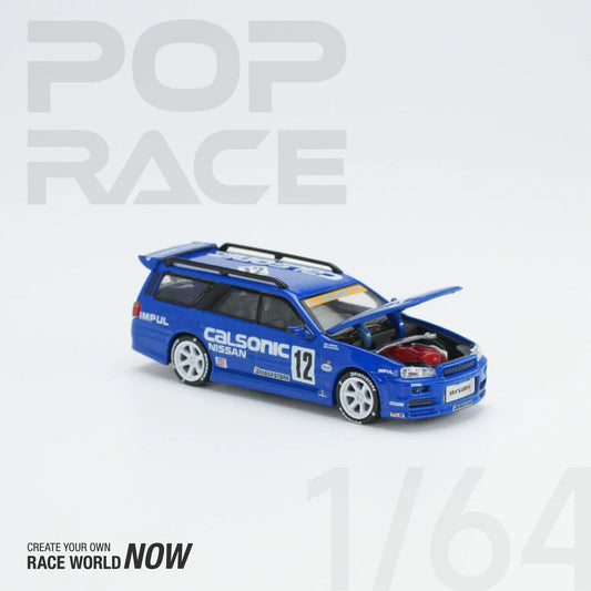Pop Race 1:64 Nissan Stagea - Calsonic