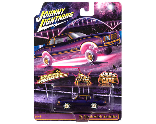Johnny Lightning 1:64 Weekend Of Wheels 2023 Exclusivo Chevrolet Monte Carlo Lowrider 1978 - Púrpura