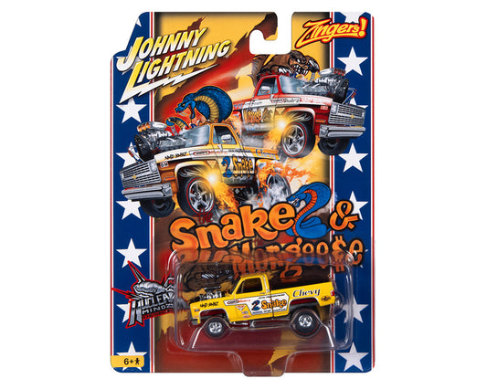 Johnny Lightning 1:64 1981 Chevrolet Silverado Zinger Snake and Mongoose – Yellow – Weekend Of Wheels Exclusive 2023
