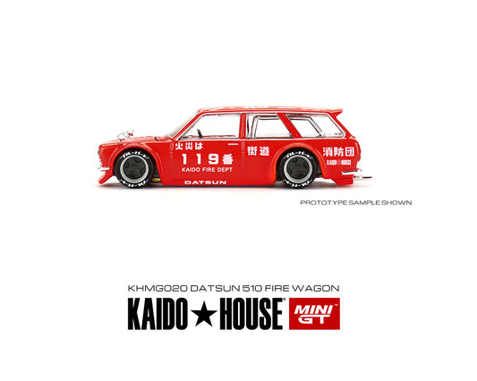 Kaido House x Mini GT 1:64 Datsun Kaido 510 Wagon Fire Version 1 (Rojo) Edición limitada 