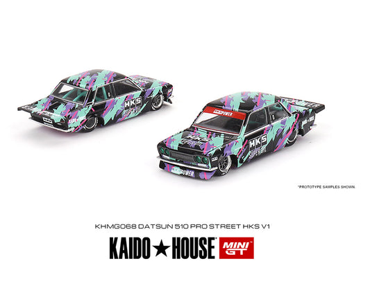 Kaido House x Mini GT 1:64 Datsun 510 Pro Street HKS V1 –