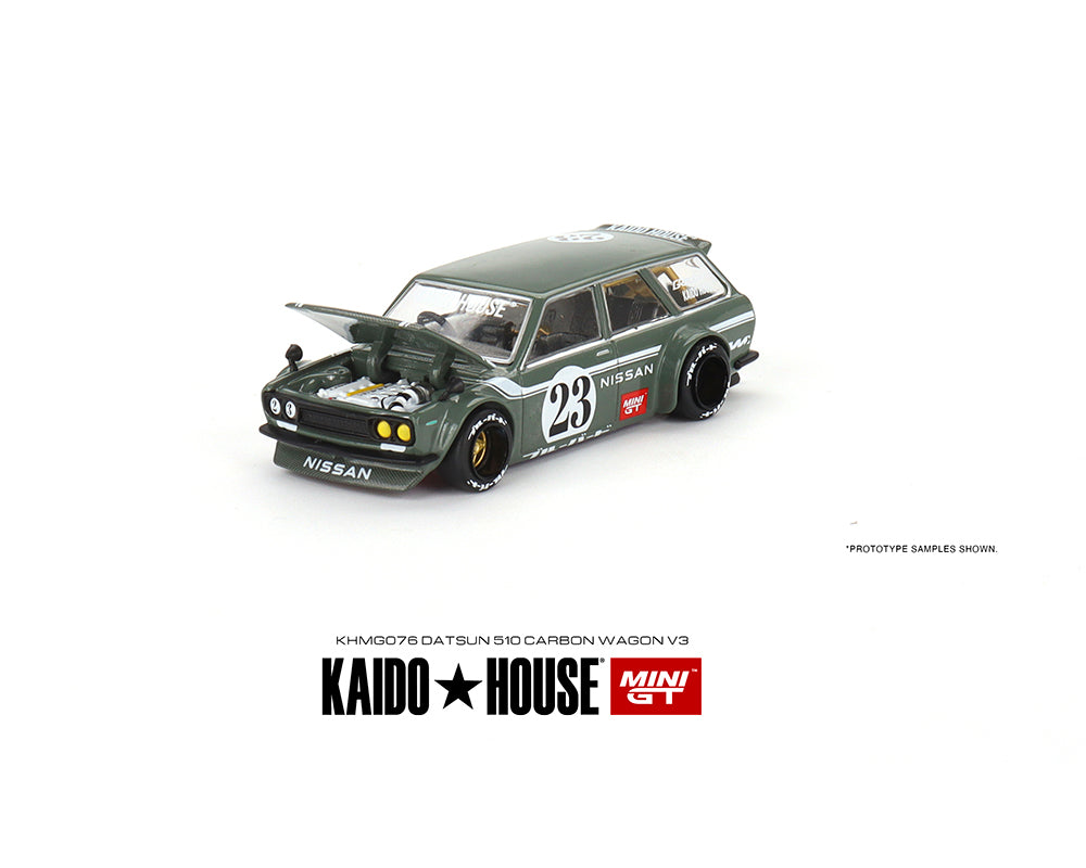 Kaido House x Mini GT 1:64 Datsun KAIDO 510 Wagon FIBRA DE CARBONO V3