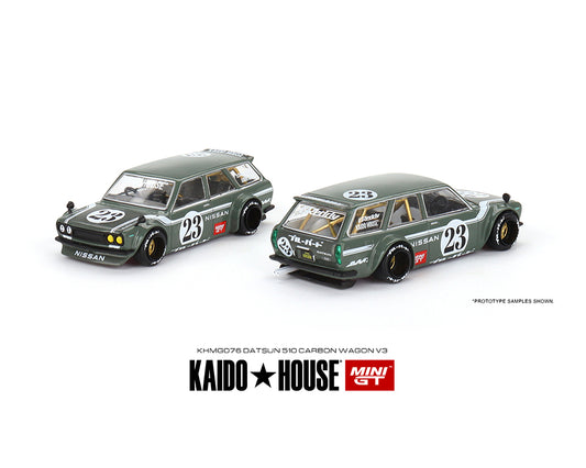 Kaido House x Mini GT 1:64 Datsun KAIDO 510 Wagon FIBRA DE CARBONO V3