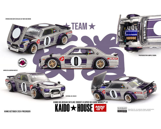 (Preorder) Kaido House x Mini GT 1:64 Nissan Skyline GT-R (KPGC10) Kaido Works V1 – Silver