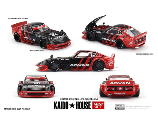 (Preorder) Kaido House x Mini GT 1:64 Nissan Fairlady Z Kaido GT ADVAN – Black