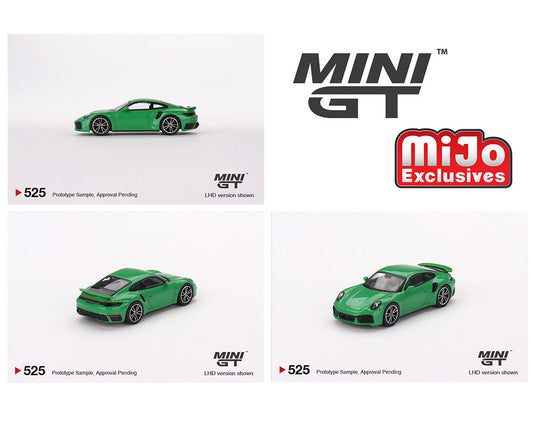 Mini GT #525 Mijo Exclusivos Porsche 911 Turbo S Python Verde
