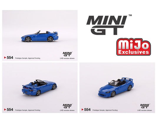 Mini GT 1:64 Honda S2000 (AP2) CR – Apex Azul – Exclusivos MiJo