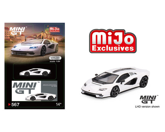 Mini GT 1:64 Lamborghini Countach LPI 800-4 – Bianco Siderale – Mijo Exclusives