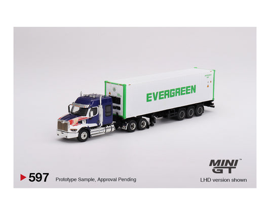 Mini GT 1:64 Western Star 49X with 40′ Reefer Container EVERGREEN