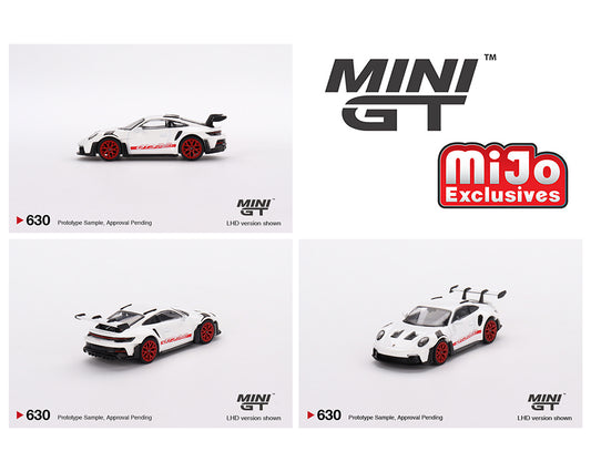 Mini GT 1:64 Porsche 911 (992) GT3 RS – White with Pyro Red