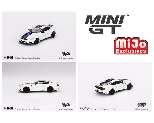 Mini GT 1:64 Ford Mustang GT LB-WORKS – Blanco – Exclusivos de MiJo