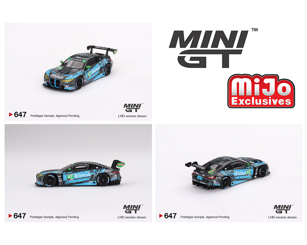 Mini GT 1:64 BMW M4 GT3 #97 Turner Motorsport IMSA 2023 Laguna Seca GTD 2nd Place – Blue/Black – MiJo Exclusives