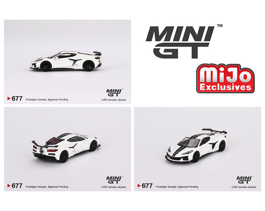 Mini GT 1:64 Chevrolet Corvette Z06 2023 – Arctic White – MiJo Exclusives