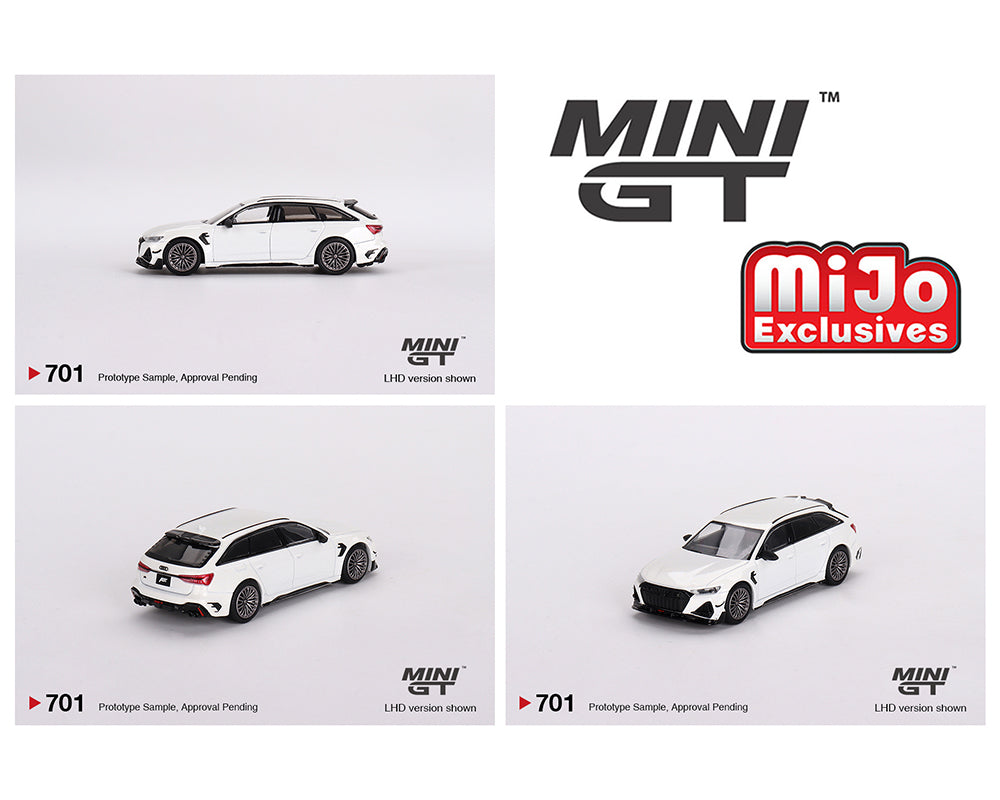 Mini GT 1:64 Audi ABT RS6-R Glacier – White Metallic