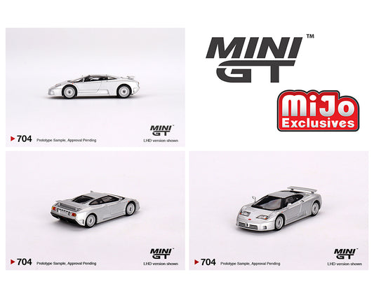 Mini GT 1:64 Bugatti EB110 GT Grigio Chiaro- Silver – MiJo Exclusives