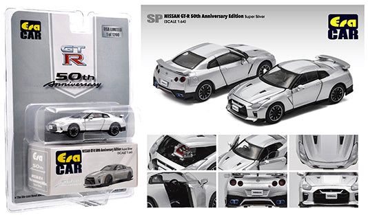 Era Car 1:64 2020 Nissan GT-R R35 50th Anniversary Edition Limited 1,200 USA Plata