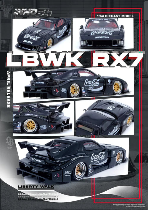 LBWK MAZDA RX7 ( FD3S ) LB-SUPER SILHOUETTE WORKS 41 NEW RX-7 INNO64 1/64 black