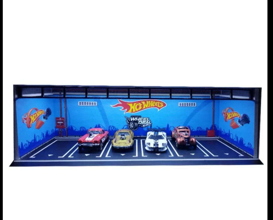 Hot Wheels Showcase diorama parking garage 1/64 model LED